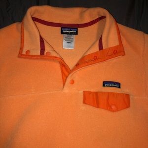 Orange Patagonia Fleece Pullover
